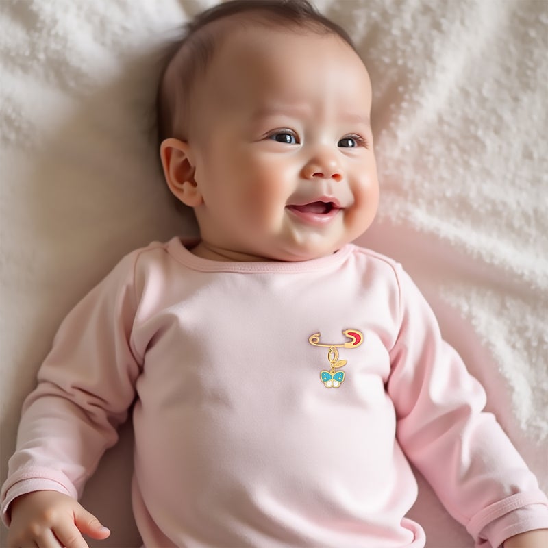 Miss L' by L'azurde Kids Butterfly Enamel Coated Charm in 14K Gold - Image 2